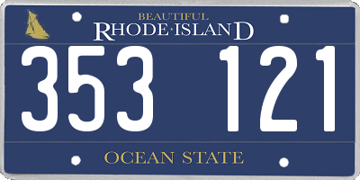 RI license plate 353121