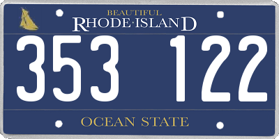 RI license plate 353122