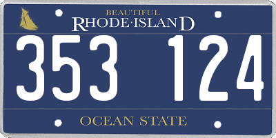 RI license plate 353124