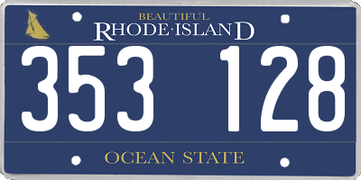 RI license plate 353128