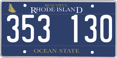 RI license plate 353130