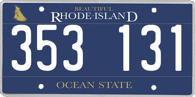 RI license plate 353131