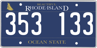 RI license plate 353133