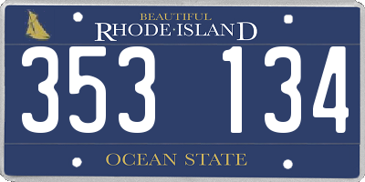RI license plate 353134