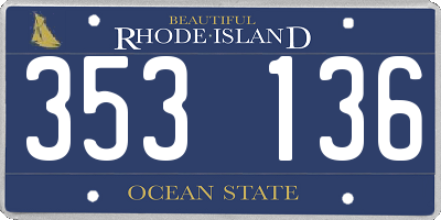 RI license plate 353136