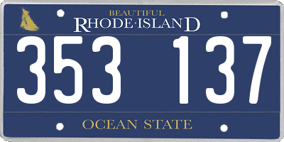 RI license plate 353137