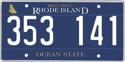 RI license plate 353141