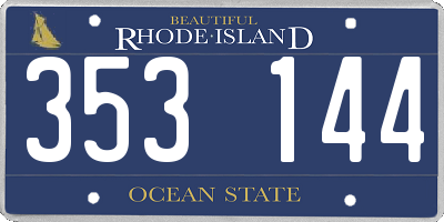 RI license plate 353144