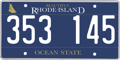 RI license plate 353145