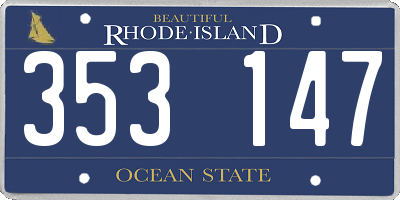 RI license plate 353147