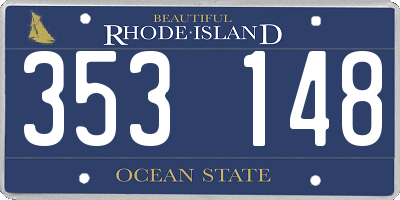 RI license plate 353148
