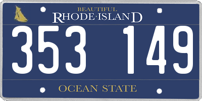 RI license plate 353149