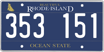RI license plate 353151