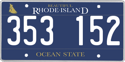 RI license plate 353152