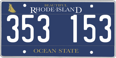 RI license plate 353153