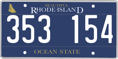 RI license plate 353154