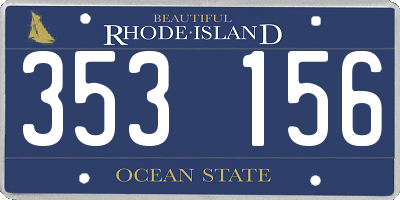 RI license plate 353156