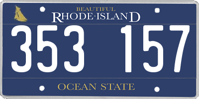 RI license plate 353157