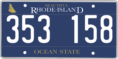RI license plate 353158
