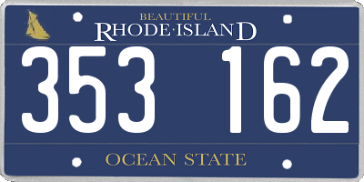 RI license plate 353162