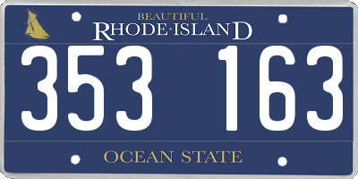 RI license plate 353163