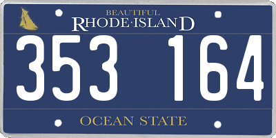 RI license plate 353164