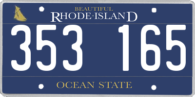RI license plate 353165
