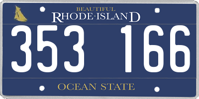 RI license plate 353166