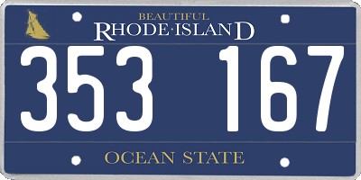RI license plate 353167