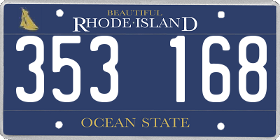 RI license plate 353168