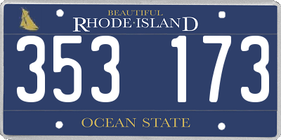 RI license plate 353173