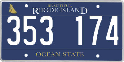RI license plate 353174