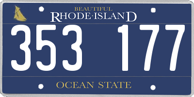 RI license plate 353177