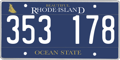 RI license plate 353178