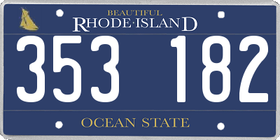 RI license plate 353182