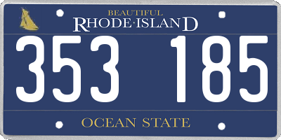RI license plate 353185