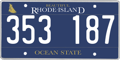 RI license plate 353187