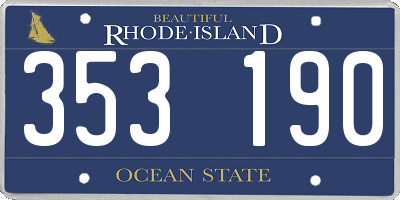 RI license plate 353190