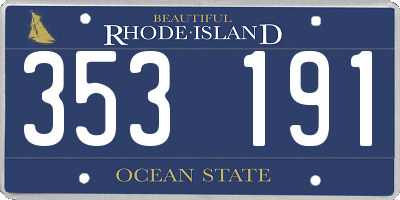 RI license plate 353191
