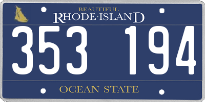 RI license plate 353194