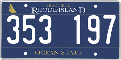 RI license plate 353197