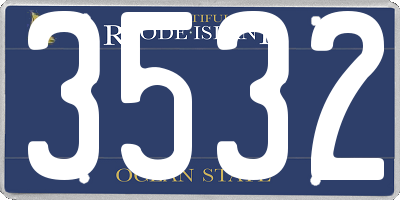 RI license plate 3532