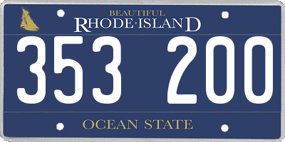 RI license plate 353200