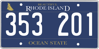 RI license plate 353201