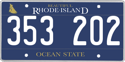 RI license plate 353202