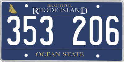RI license plate 353206