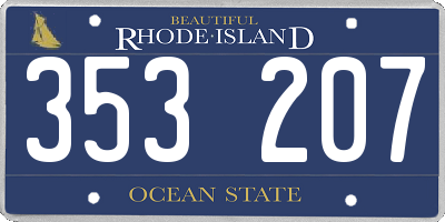RI license plate 353207