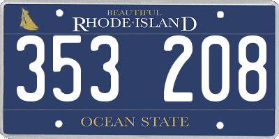 RI license plate 353208