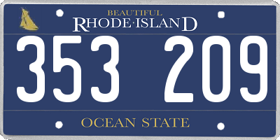 RI license plate 353209