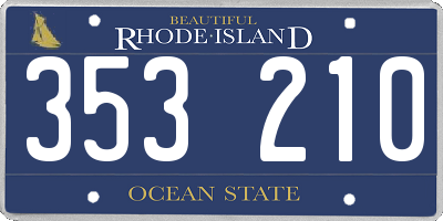 RI license plate 353210